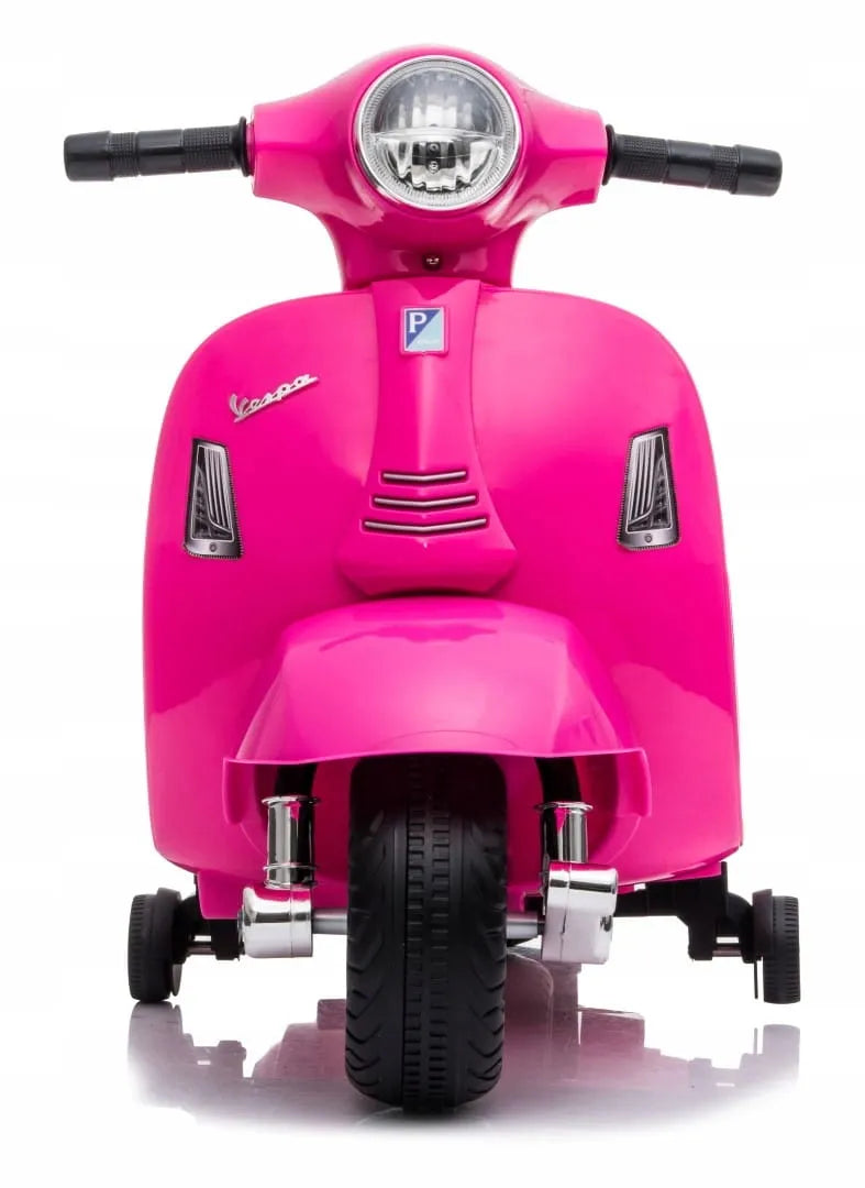 Fuksijos spalvos akumuliatorinis vaikiškas motoroleris Vespa MINI Sun Baby