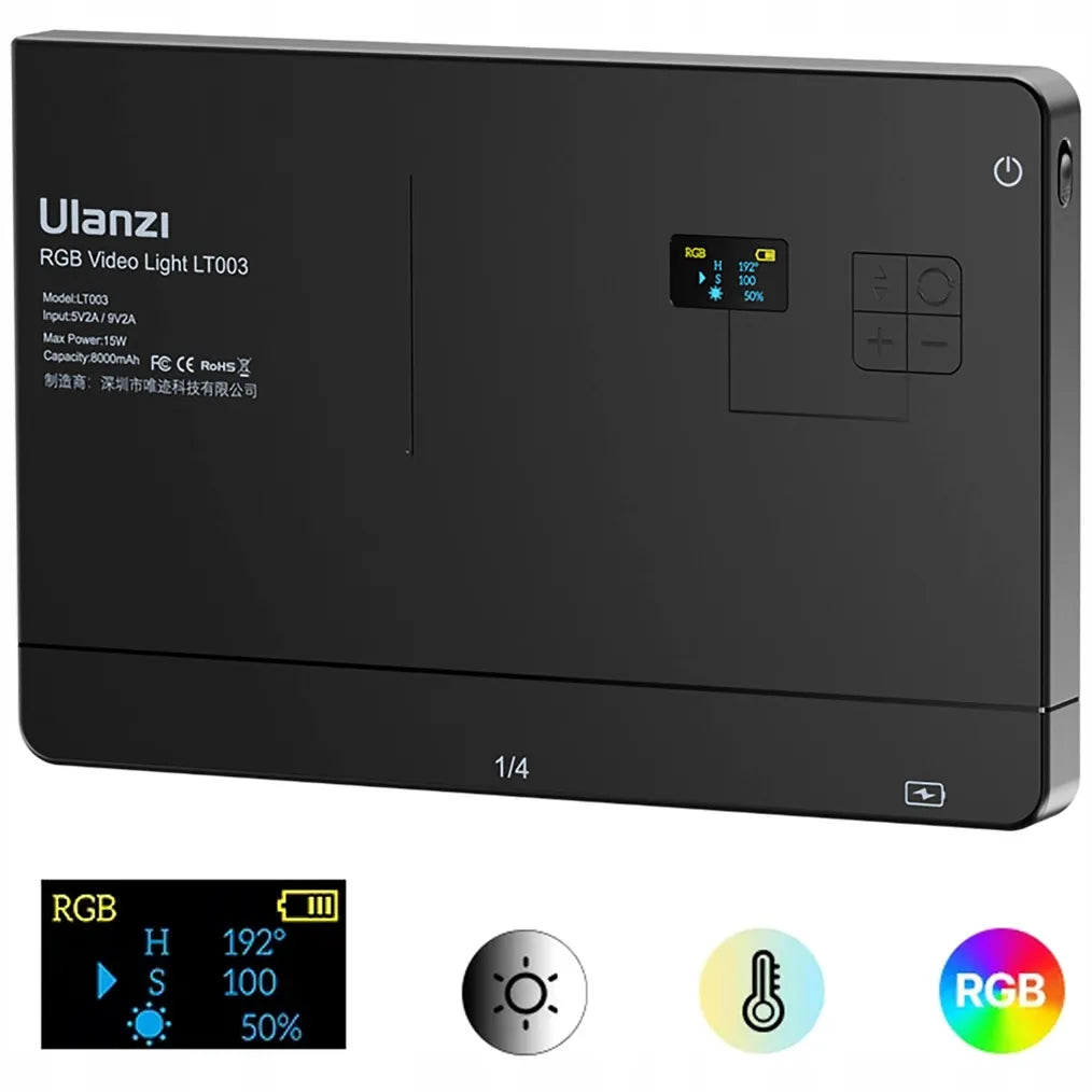 Funkcionali ULANZI LT003 LED lempa telefonui skirtai fotografijai RGB