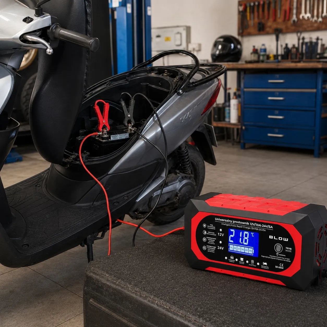 GAALINGAS AUTOMATINIS AUTOMOBILINIS AKUMULIATORIŲ ĮKROVIKLIS 10A 12V 24V SU REMONTO FUNKCIJA