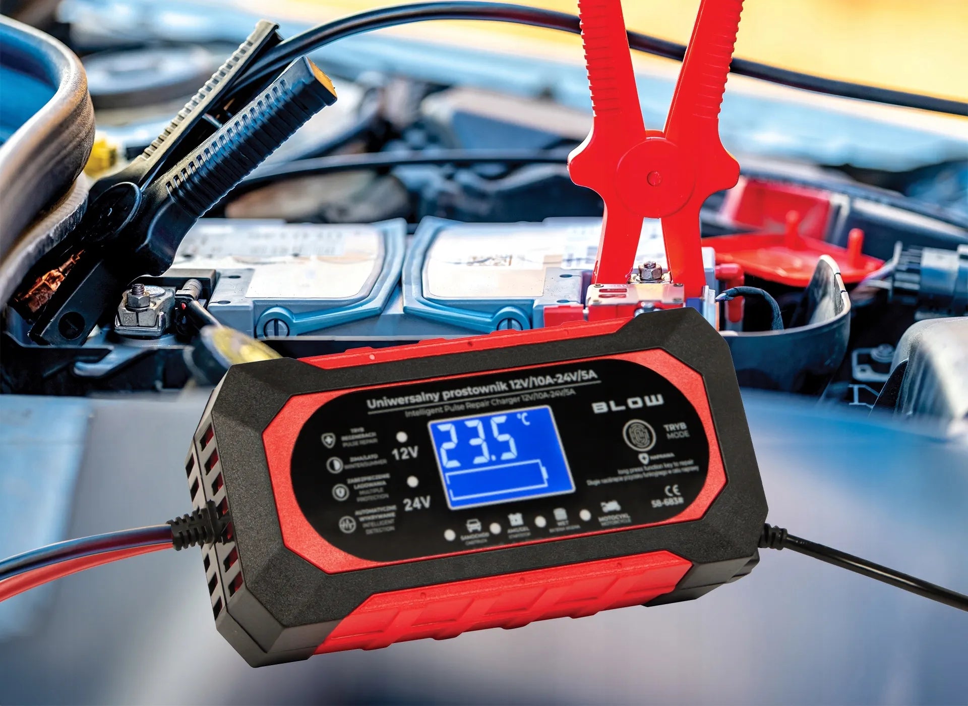 GAALINGAS AUTOMATINIS AUTOMOBILINIS AKUMULIATORIŲ ĮKROVIKLIS 10A 12V 24V SU REMONTO FUNKCIJA
