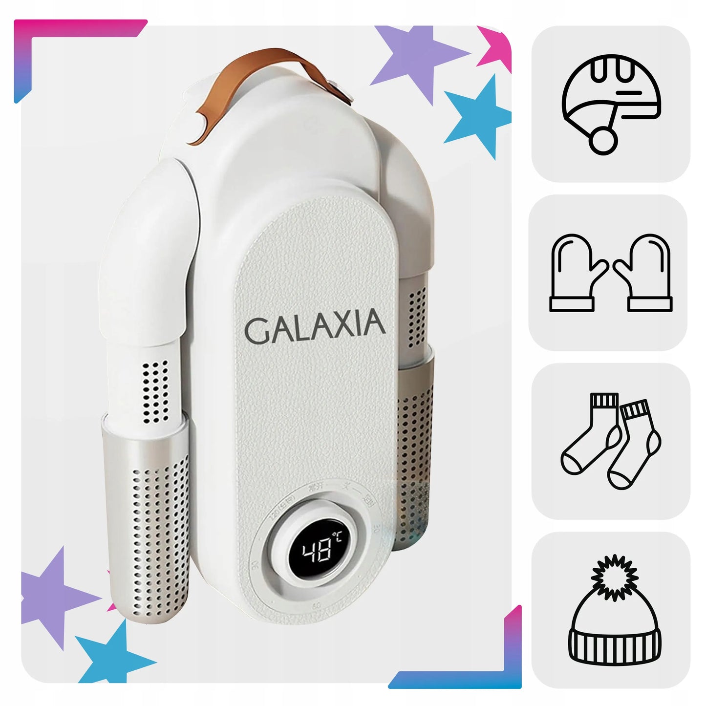 GALAXIA elektrinis batų, drabužių ir kepurių džiovintuvas su UV sterilizacija ir laikmačiu