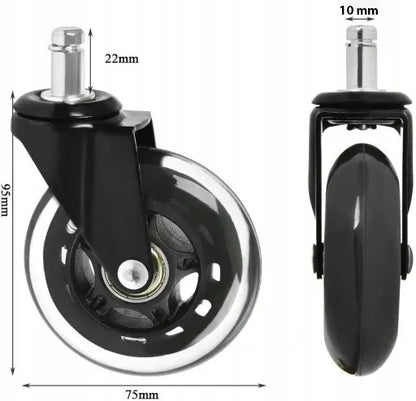 GALAXIA ratukai IKEA biuro kėdei, sukami, guminiai, silikoniniai, 5 vnt., 10 mm
