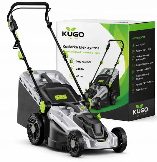 Galinga elektrinė vejapjovė 2400W, 43cm, su 50L krepšiu