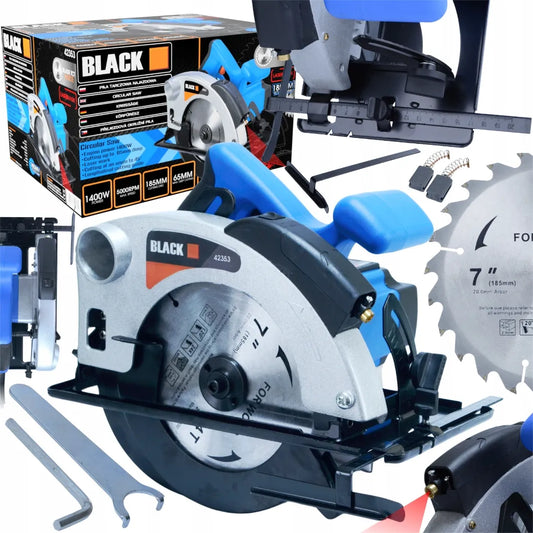 Galinga rankinė diskinė pjovimo staklės Black 1400W su lazeriu