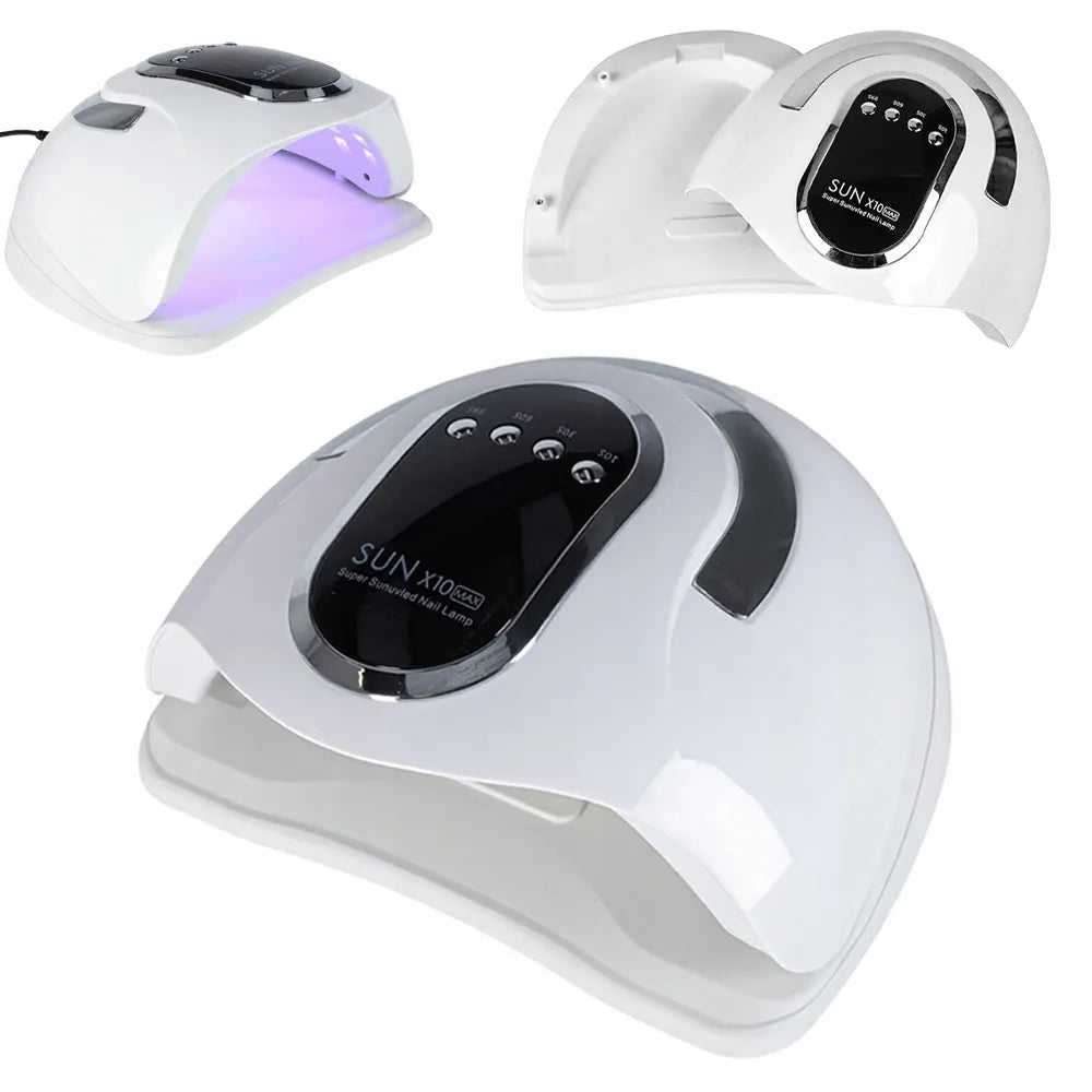 Galinga UV/LED lempa nagams „Sun x10 Max“ su LCD ekranu ir rankena, 280 W