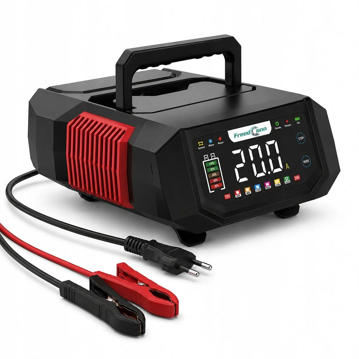 GALINGAS 20A 12V 24V ĮKROVIKLIS MIKROAUTOBUSAMS IR AUTOMOBILIŲ AKUMULIATORIAMS