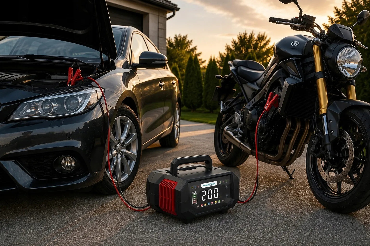 GALINGAS 20A 12V 24V ĮKROVIKLIS MIKROAUTOBUSAMS IR AUTOMOBILIŲ AKUMULIATORIAMS
