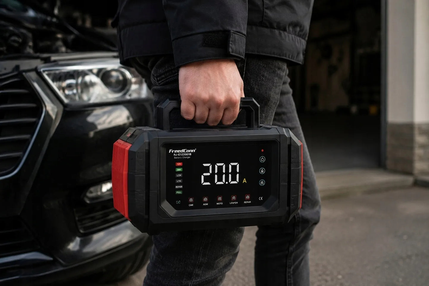 GALINGAS 20A 12V 24V ĮKROVIKLIS MIKROAUTOBUSAMS IR AUTOMOBILIŲ AKUMULIATORIAMS