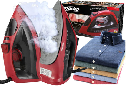 Galingas 3000W garinis lygintuvas Mesko MS5031 su savaiminio išsivalymo, apsaugos nuo lašėjimo ir kalkių funkcijomis