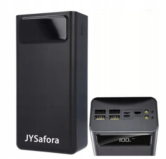 Galingas 50000 mAh išorinis akumuliatorius JYSafora su 4xUSB, USB-C ir žibintuvėliu