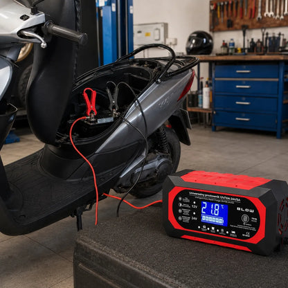 Galingas automatinis akumuliatorių įkroviklis su remonto funkcija 12V 24V 10A
