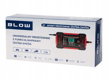 Galingas automatinis akumuliatorių įkroviklis su remonto funkcija 12V 24V 10A