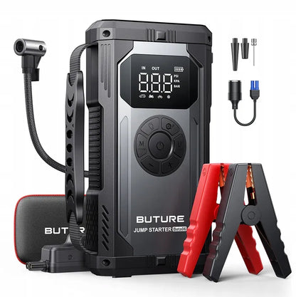 Galingas automobilinis paleidiklis Jump Starter Buture 4000A su kompresoriumi ir išorine baterija