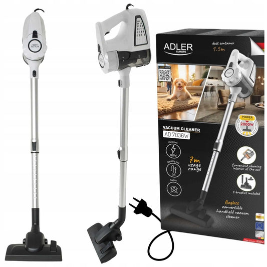Galingas belaidis vertikalus rankinis dulkių siurblys Adler 800W kompaktiškas lengvas