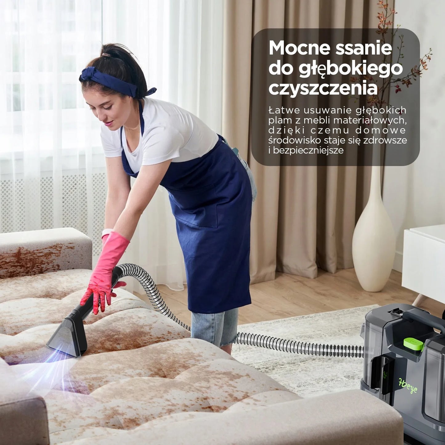 Galingas drėgno ir sauso valymo siurblys kilimams bei sofoms 500W HDeye