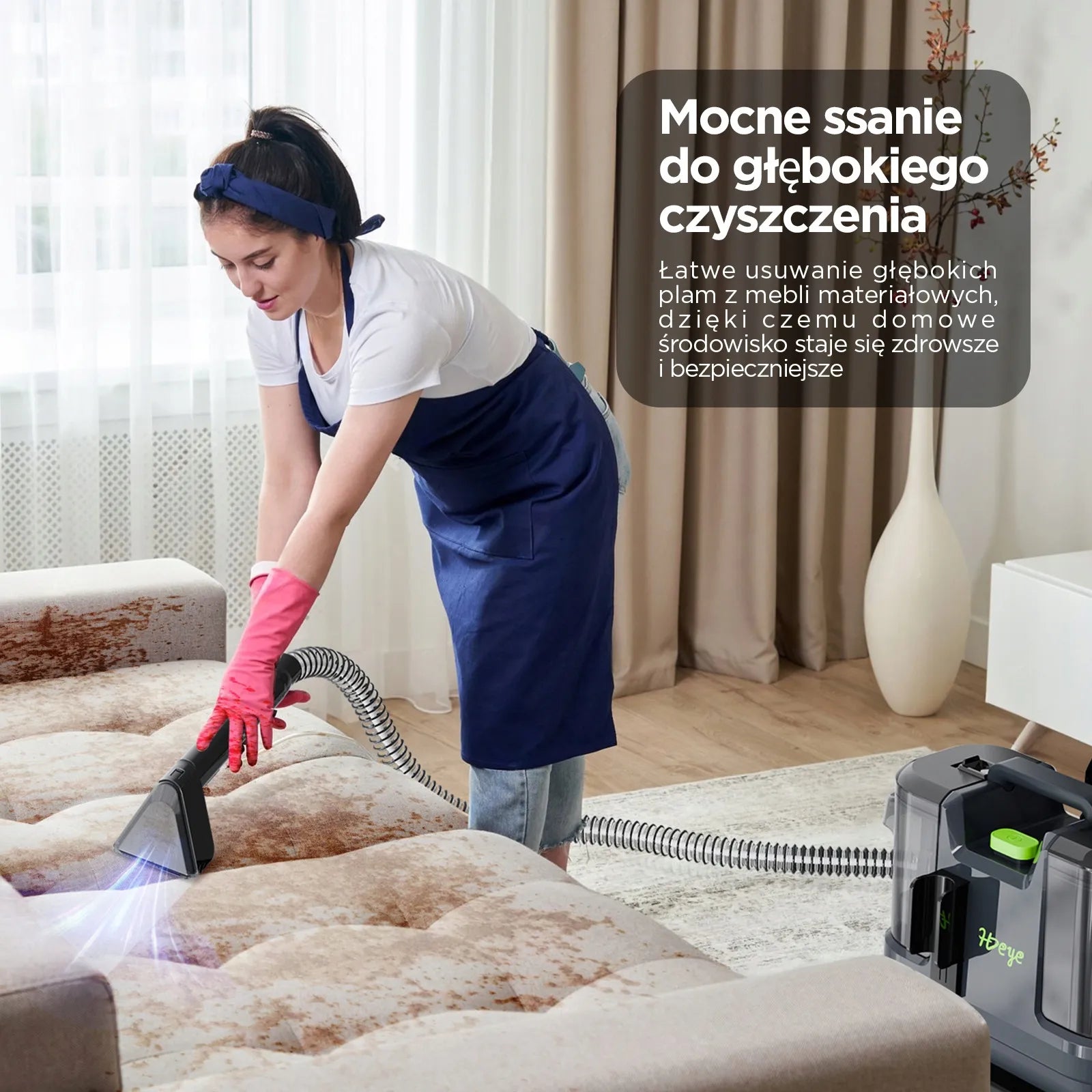 Galingas drėgno ir sauso valymo siurblys kilimams bei sofoms 500W HDeye