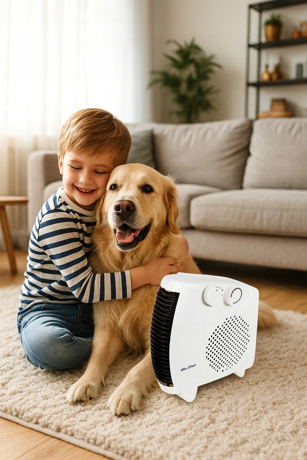 Galingas elektrinis termoventiliatorius „BLOW FH-A11“, 2000 W, su termostatu