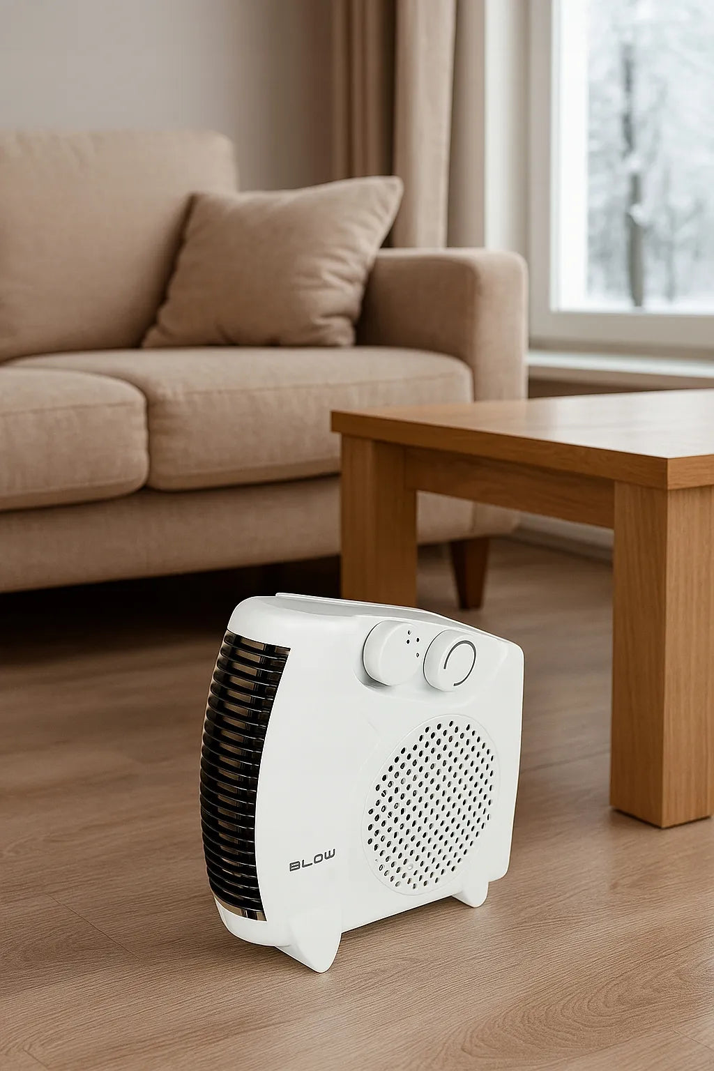 Galingas elektrinis termoventiliatorius „BLOW FH-A11“, 2000 W, su termostatu
