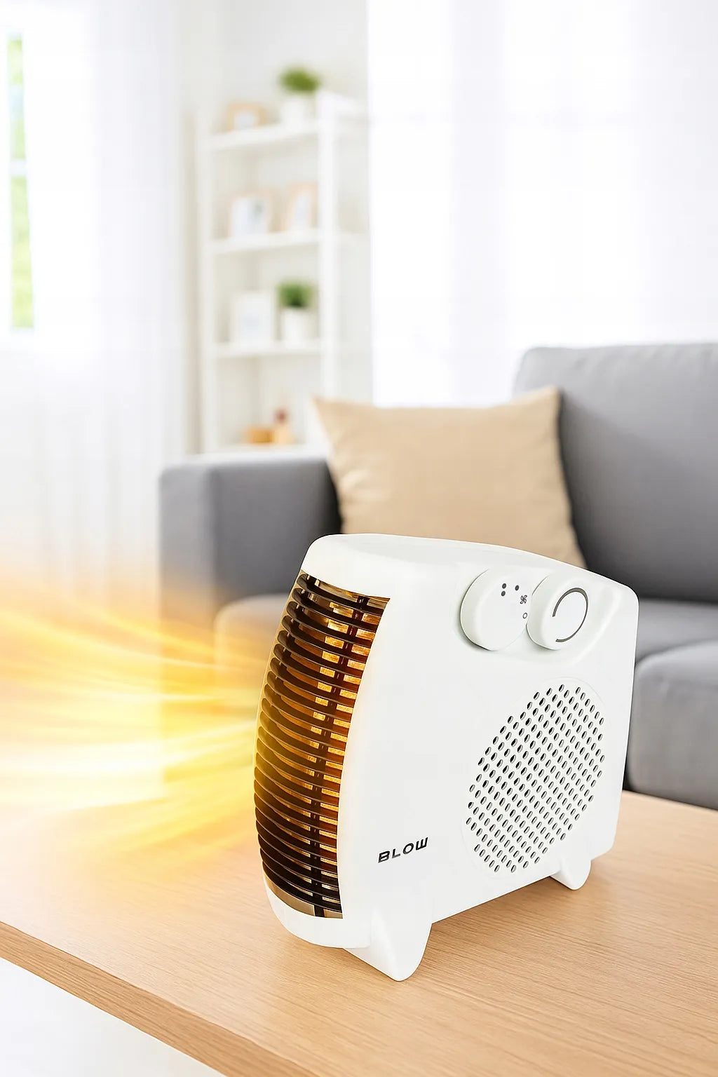 Galingas elektrinis termoventiliatorius „BLOW FH-A11“, 2000 W, su termostatu