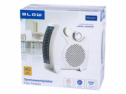 Galingas elektrinis termoventiliatorius „BLOW FH-A11“, 2000 W, su termostatu