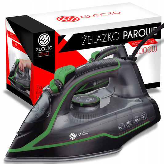 Galingas garinis lygintuvas „Electo VaporePro Green“ su keraminiu padu, 3000 W