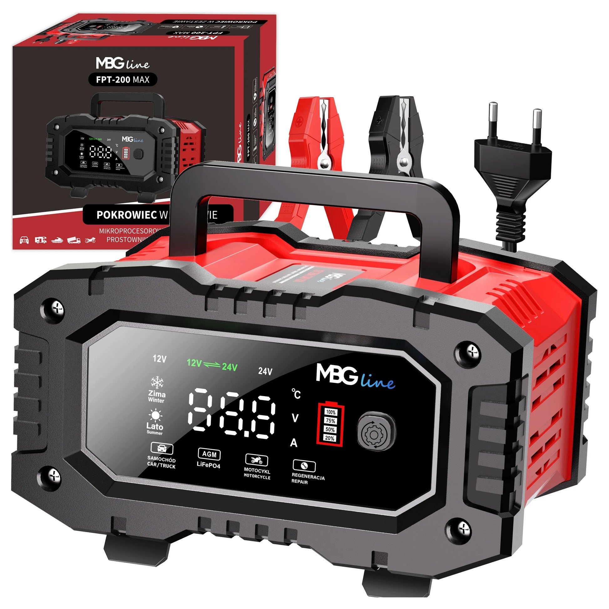 Galingas išmanusis įkroviklis MBG Line 20 A 12V/24V akumuliatoriams FPT-200