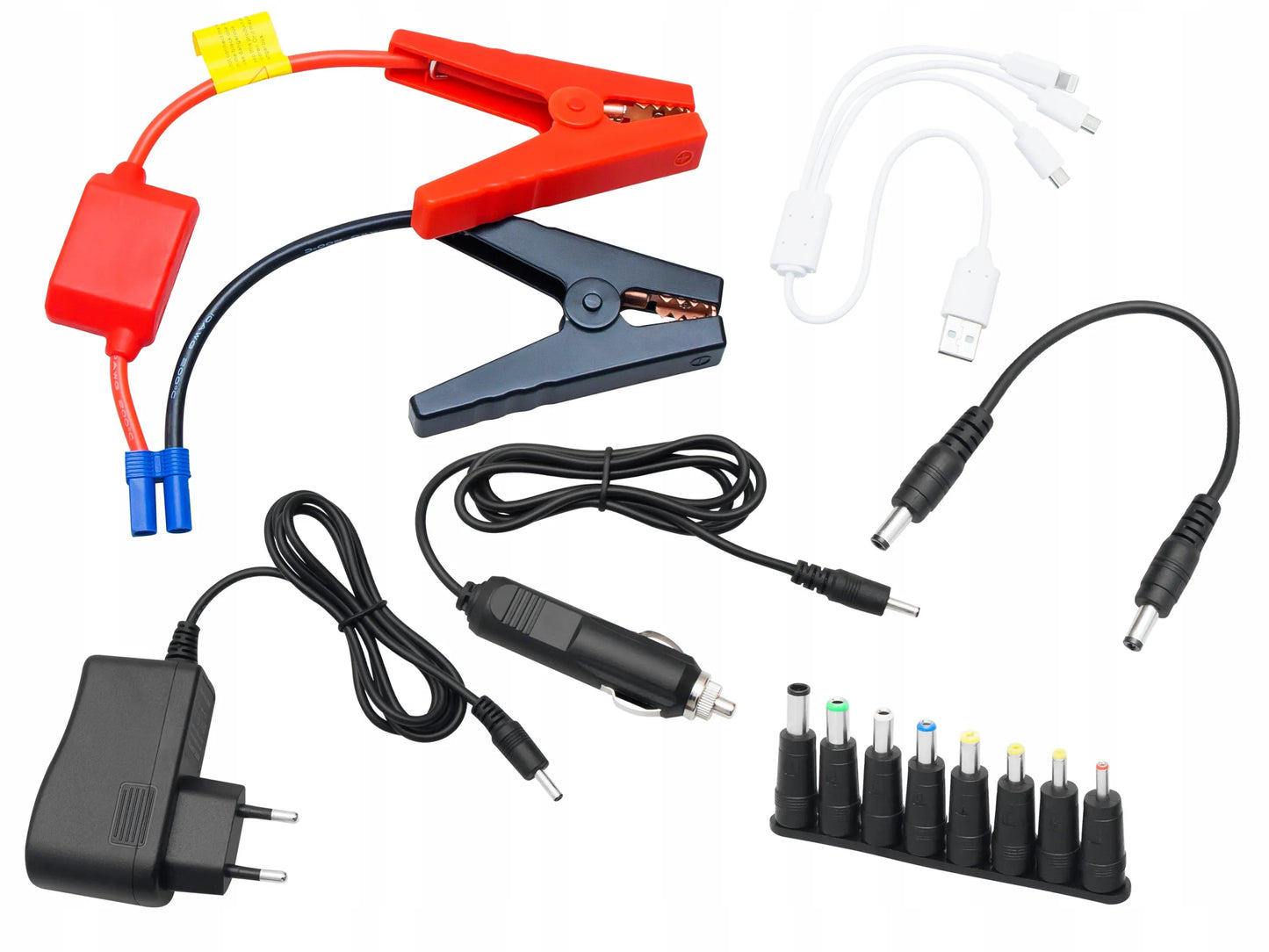 Galingas JUMP STARTER užvedimo įrenginys su „Powerbank“ funkcija 12V 16800mAh rinkinys