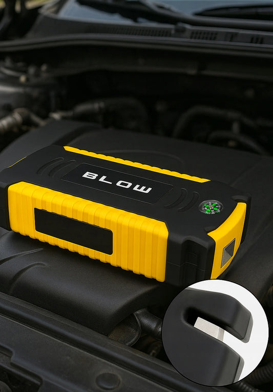 Galingas JUMP STARTER užvedimo įrenginys su „Powerbank“ funkcija 12V 16800mAh rinkinys