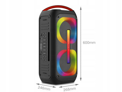 Galingas nešiojamas „Bluetooth“ garsiakalbis su mikrofonu ir pulteliu, USB, SD, karaokė