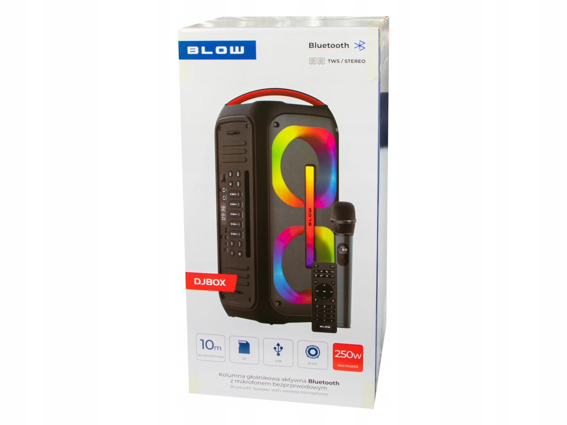 Galingas nešiojamas „Bluetooth“ garsiakalbis su mikrofonu ir pulteliu, USB, SD, karaokė