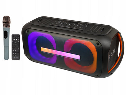 Galingas nešiojamas „Bluetooth“ garsiakalbis su mikrofonu ir pulteliu, USB, SD, karaokė