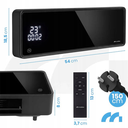 Galingas oro užuolaidos elektrinis šildytuvas, WiFi, nuotolinio valdymo pultas, laikmatis, 2000 W