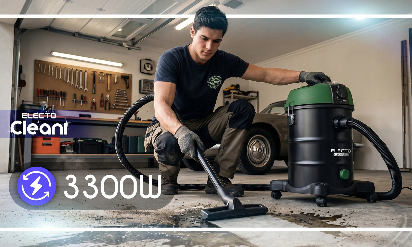 Galingas pramoninis vakuuminis siurblys Electo 3300W be maišelio su dulkių purtytimi 2in1 sausam ir šlapiam valymui