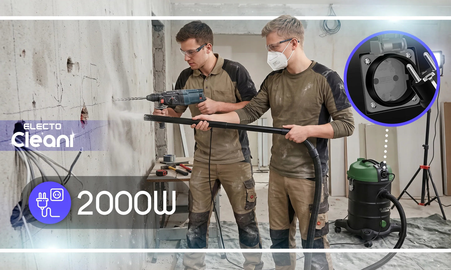 Galingas pramoninis vakuuminis siurblys Electo 3300W be maišelio su dulkių purtytimi 2in1 sausam ir šlapiam valymui