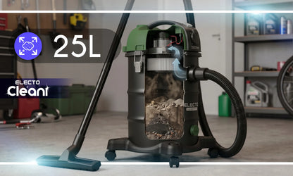 Galingas pramoninis vakuuminis siurblys Electo 3300W be maišelio su dulkių purtytimi 2in1 sausam ir šlapiam valymui
