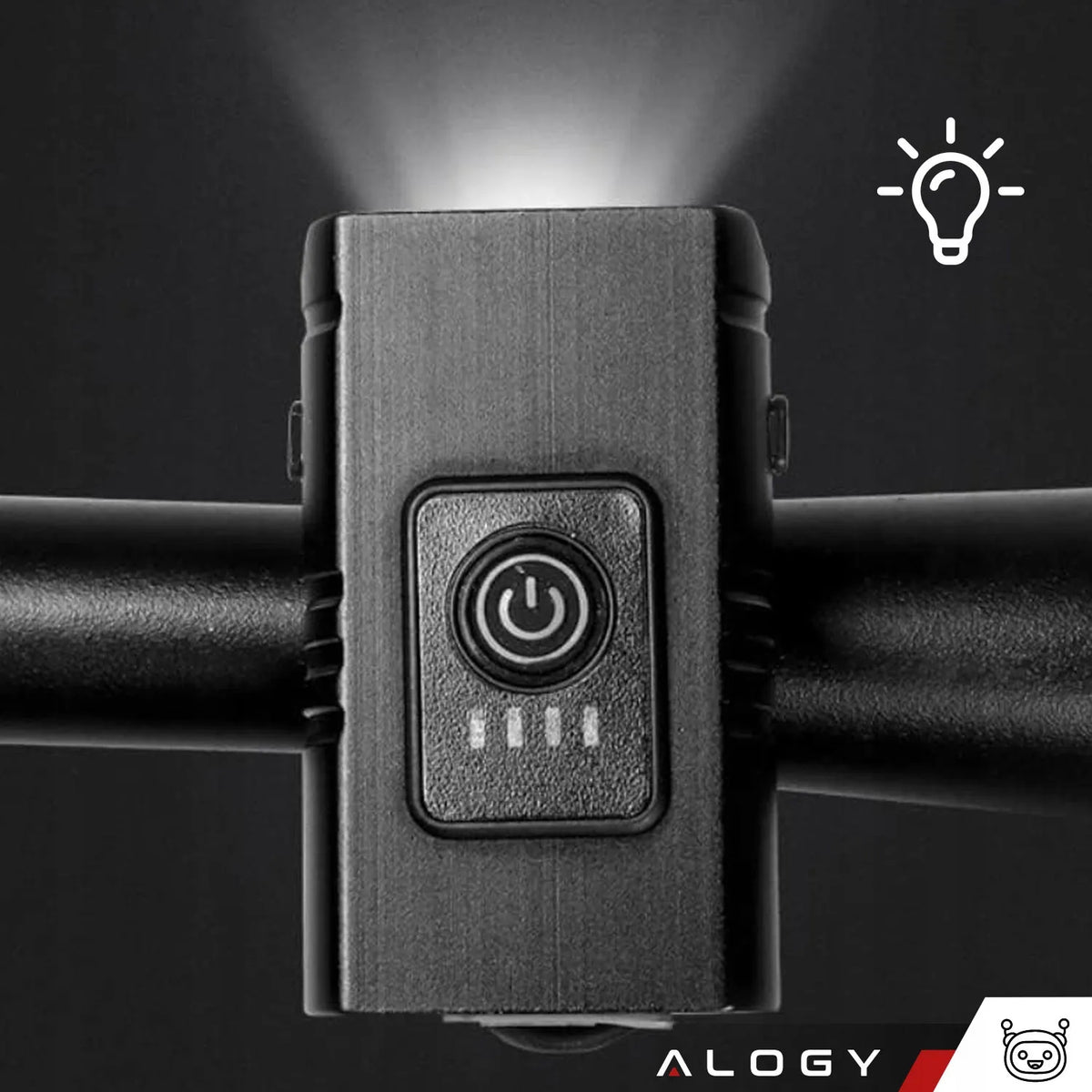 Galingas priekinis LED dviračio žibintas „Alogy“, 800 lm, atsparus vandeniui