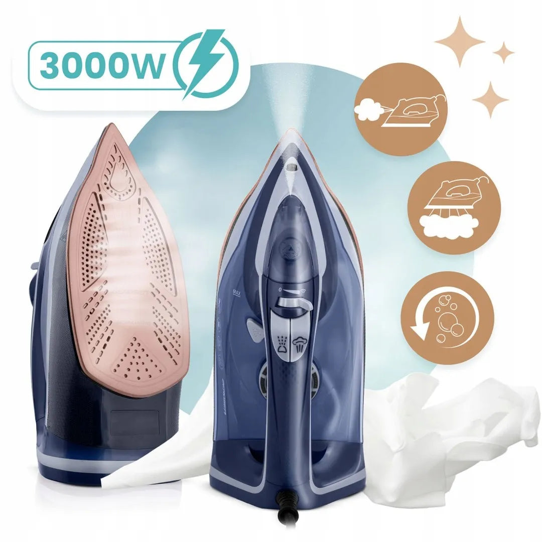 Garinis lygintuvas 3000W Berdsen BD-330 su keramine danga ir vertikalaus lyginimo funkcija