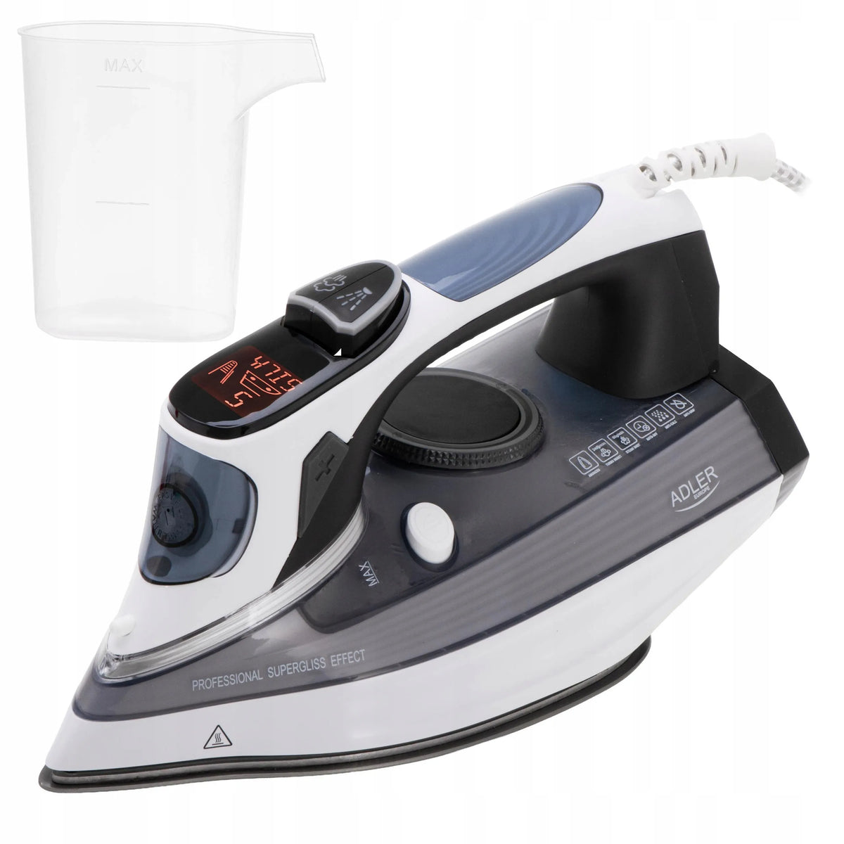 Garinis lygintuvas su LCD ekranu „Adler AD5053“, 3000 W, anoduotas SWIFT GLIDE padas