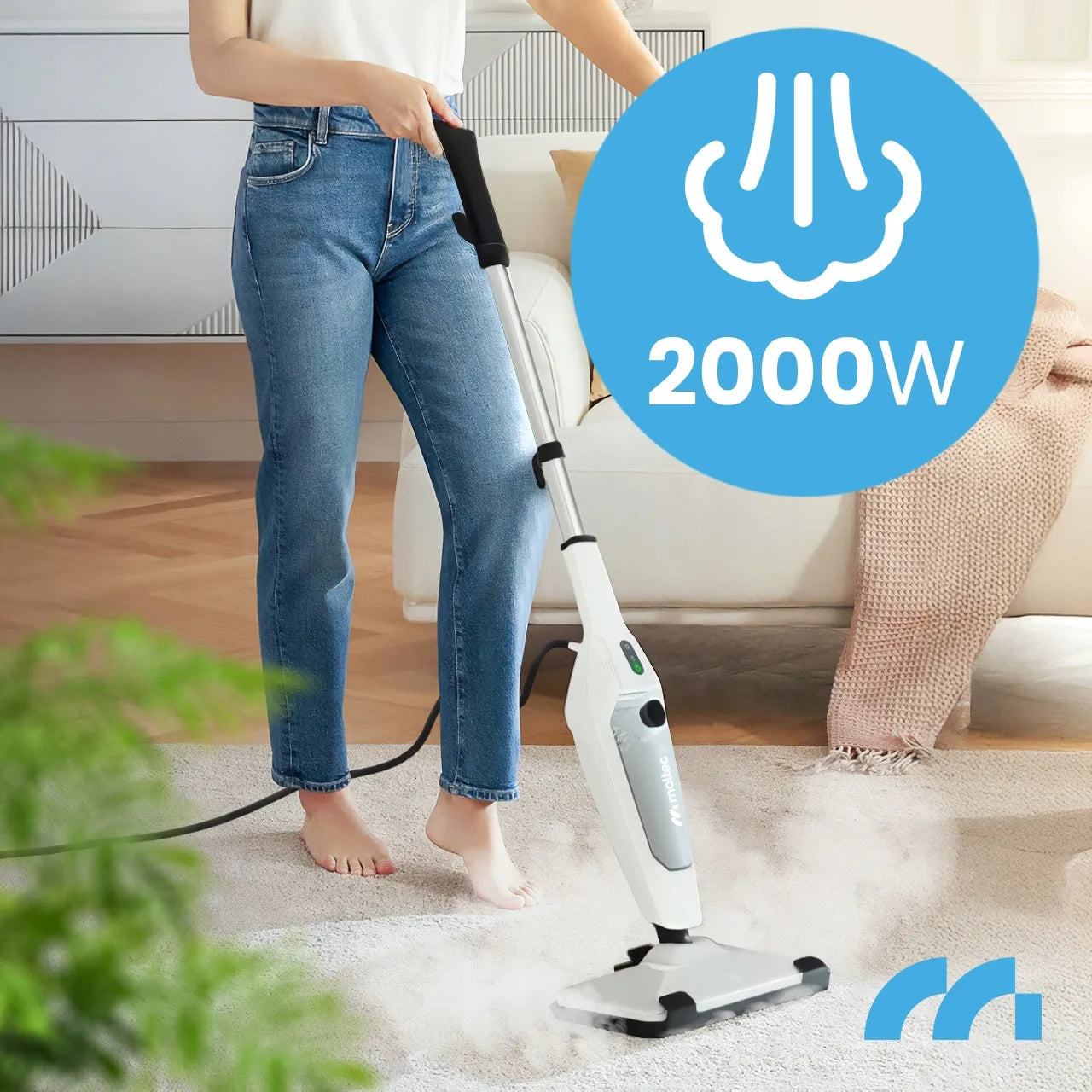 Garinis šluotų rinkinys Maltec SteamExpert HDS4600W, 2000 W, daugiafunkcis garų valytuvas su priedais