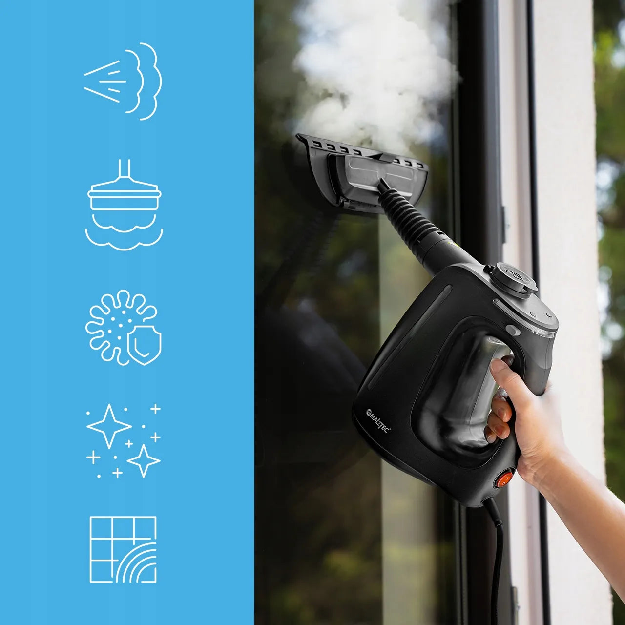 Garinis valytuvas Maltec HDS3550W-PRO langams, apmušalams ir siūlėms