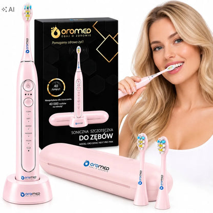 Garsinė dantų šepetėlė OROMED SONIC NEXT PRO PINK, indukcinė, 40 000 jud./min.