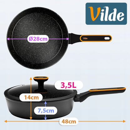 Gili granitinė keptuvė su dangčiu VILDE 28 cm 3,5 l