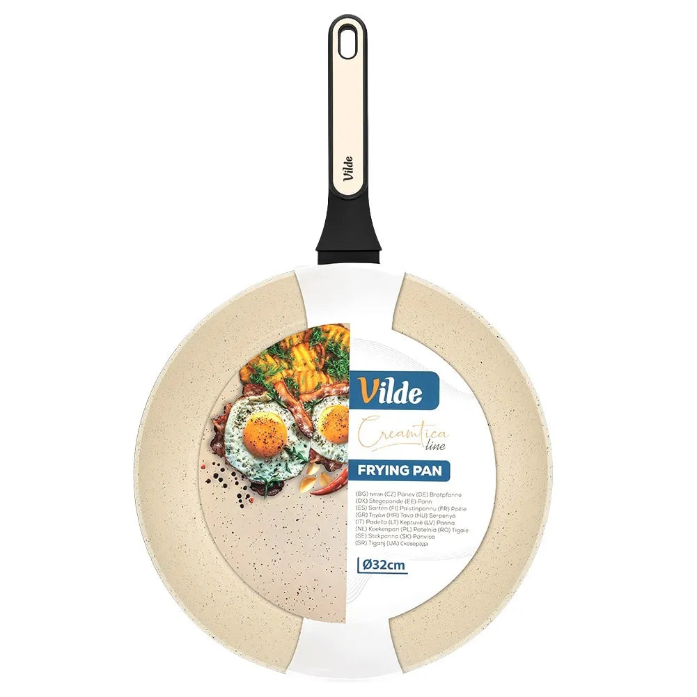 Granitinė keptuvė kepimui ir troškinimui VILDE CREAMTICA, dujinėms, indukcinėms viryklėms, 32 cm