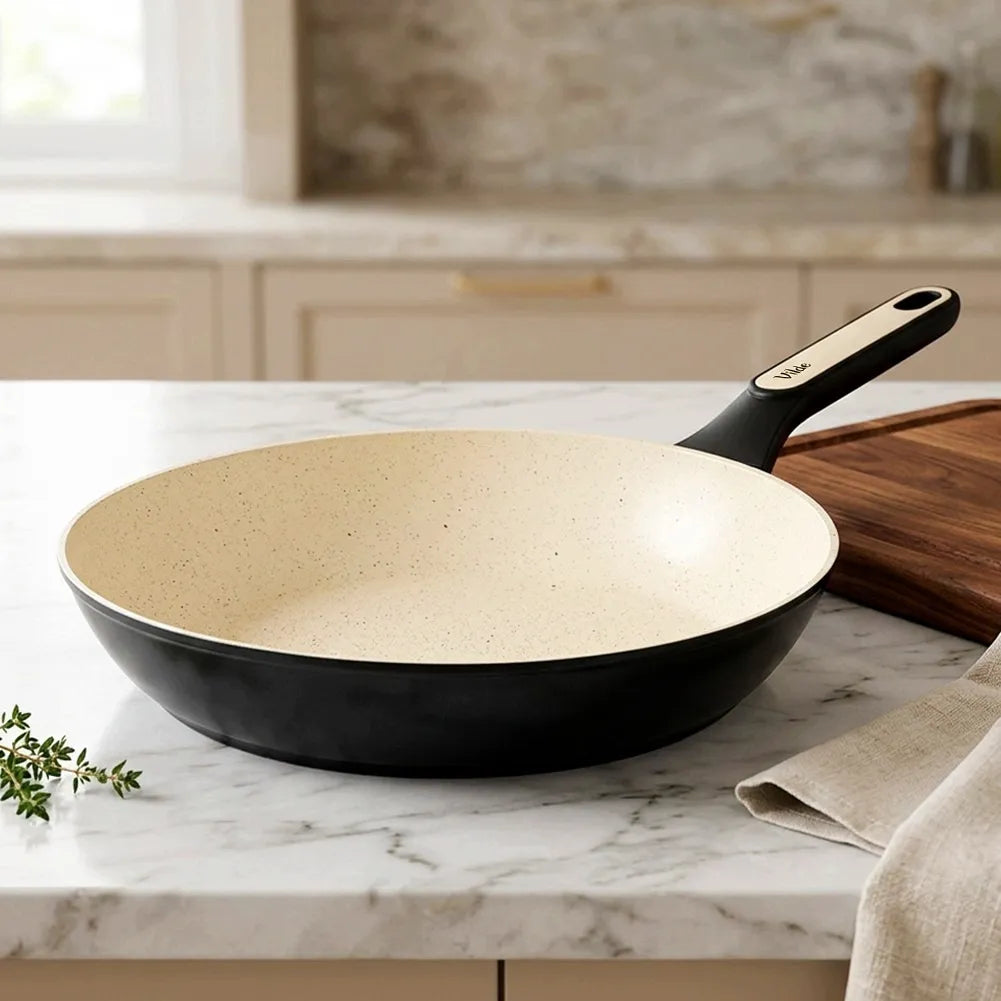 Granitinė keptuvė kepimui ir troškinimui VILDE CREAMTICA, dujinėms, indukcinėms viryklėms, 32 cm