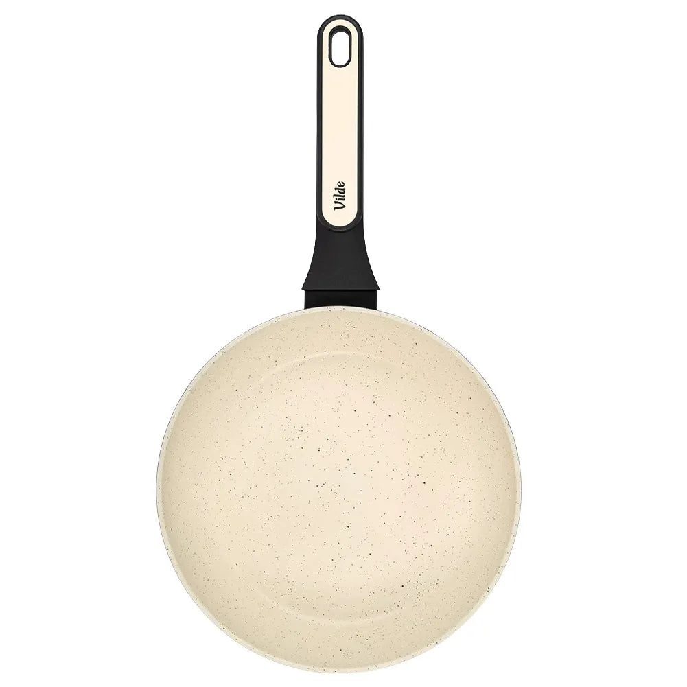 Granitinė keptuvė VILDE CREAMTICA kepimui ir troškinimui, 24 cm, tinka indukcijai