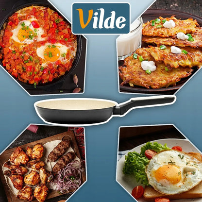 Granitinė keptuvė VILDE CREAMTICA kepimui ir troškinimui, dujinėms, indukcinėms viryklėms, 26 cm