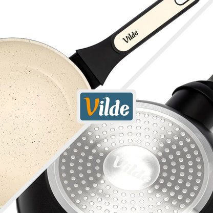 Granitinė keptuvė VILDE CREAMTICA kepimui ir troškinimui, dujinėms, indukcinėms viryklėms, 26 cm