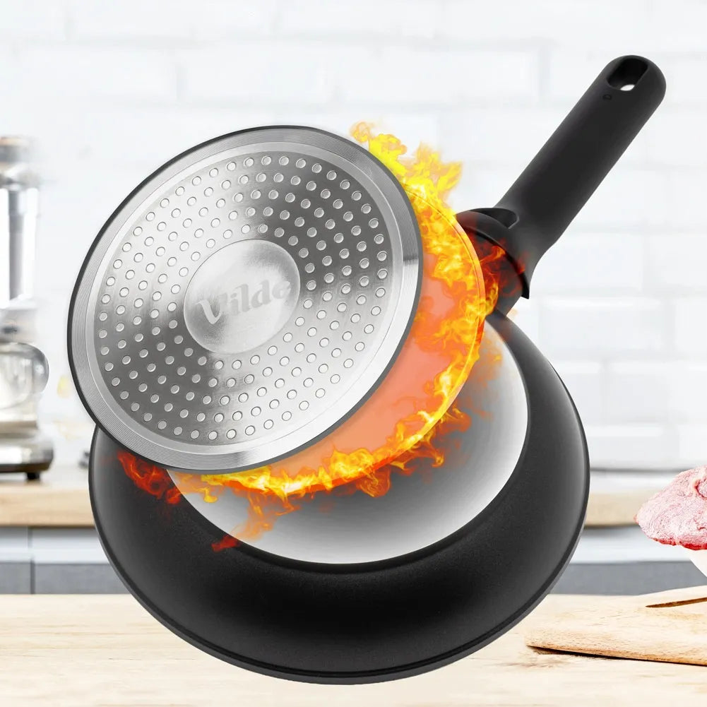 Granitinė keptuvė VILDE CREAMTICA kepimui ir troškinimui, dujinėms, indukcinėms viryklėms, 26 cm