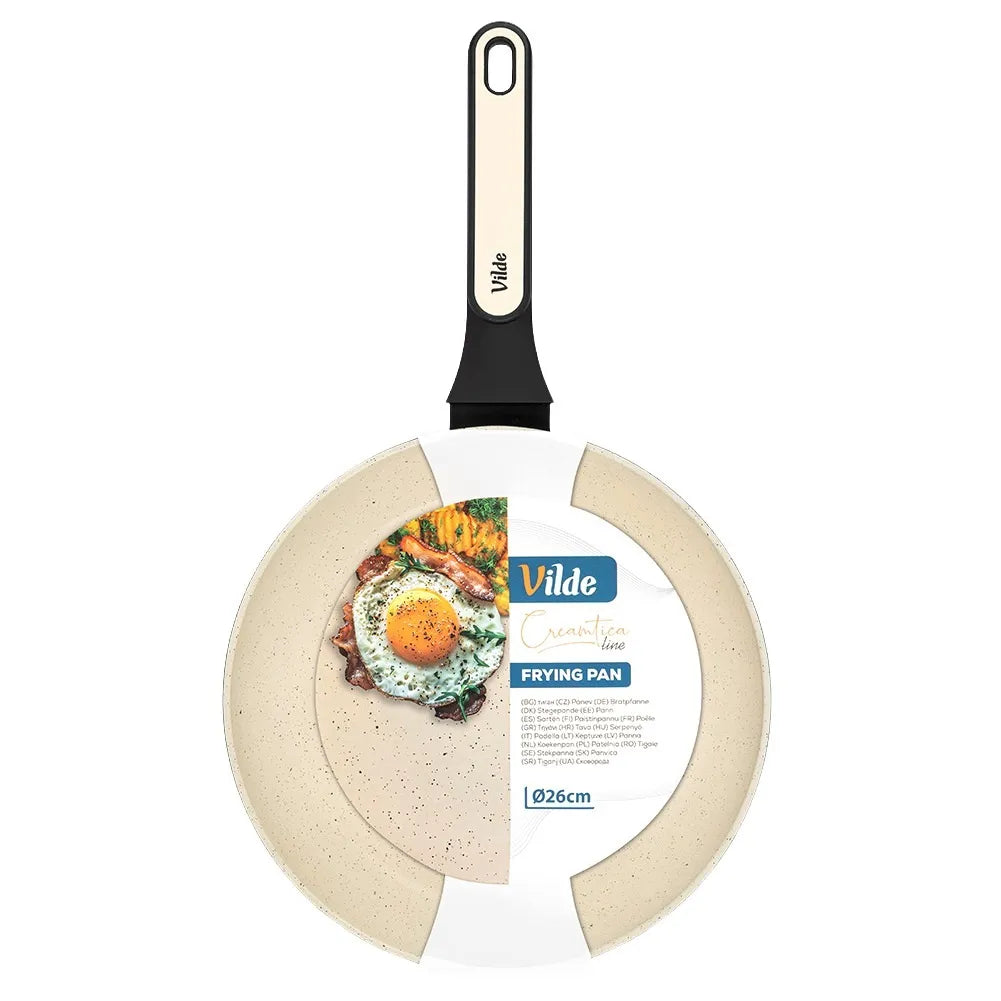 Granitinė keptuvė VILDE CREAMTICA kepimui ir troškinimui, dujinėms, indukcinėms viryklėms, 26 cm