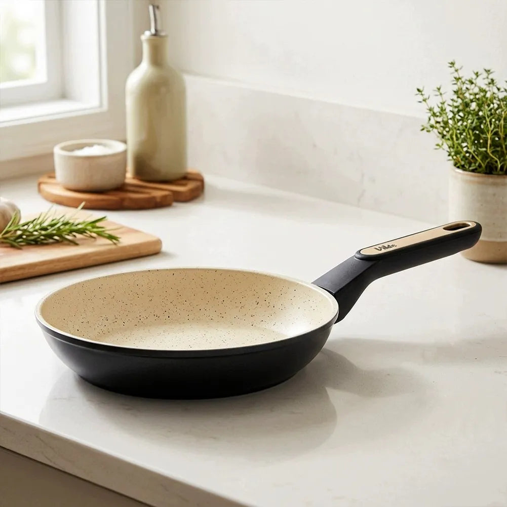 Granitinė keptuvė VILDE CREAMTICA kepimui ir troškinimui, dujinėms ir indukcinėms viryklėms, 20 cm